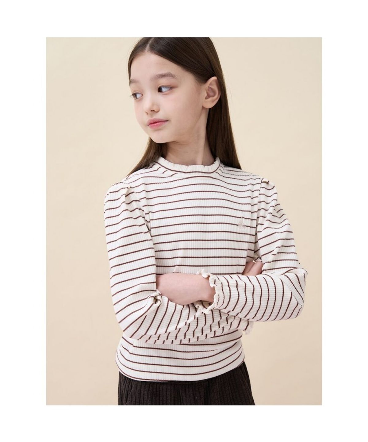 빈폴 키즈(BEANPOLE KIDS) [Essential] 골지 스트라이프 티셔츠  아이보리 (BI6841GE20)