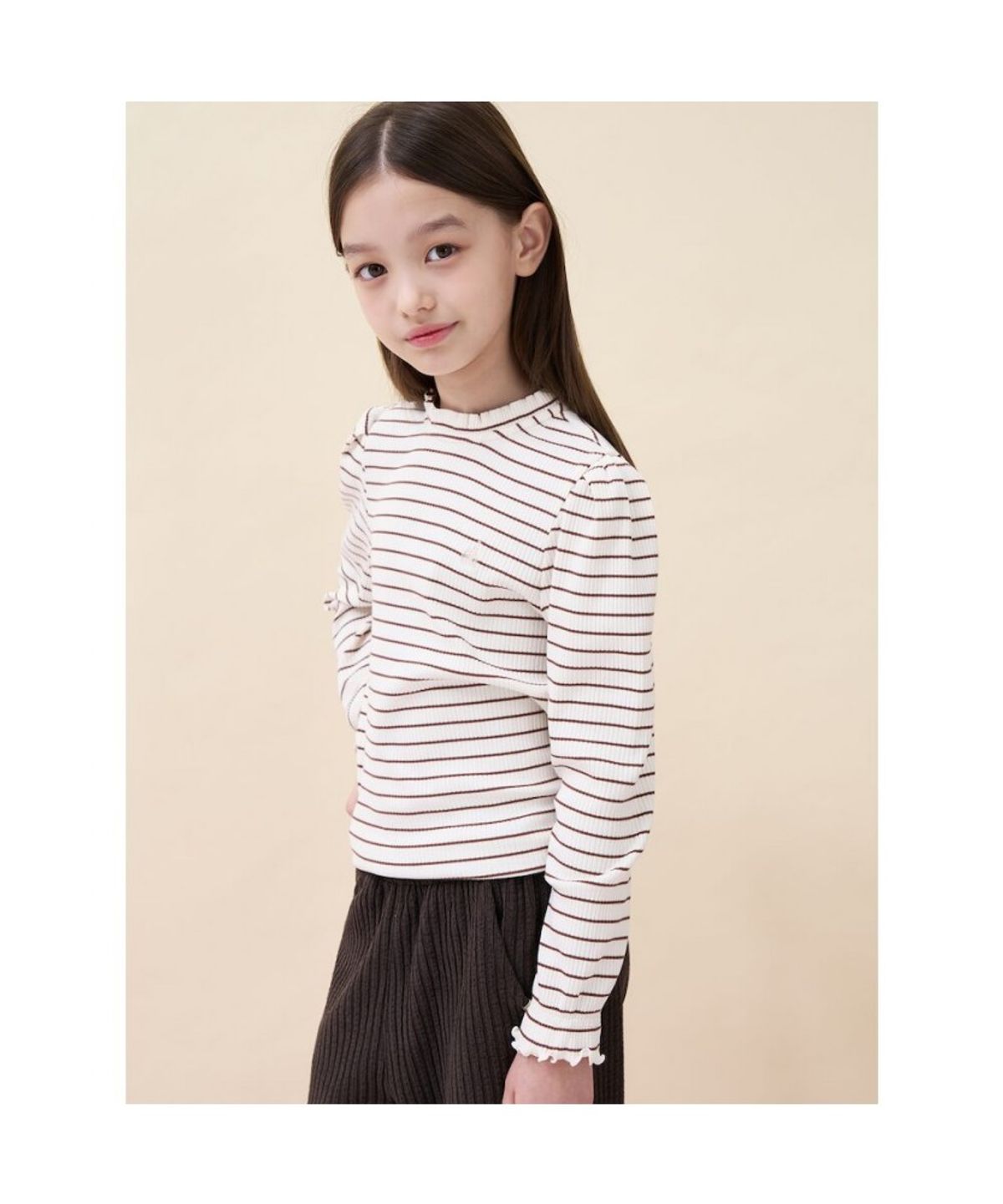 빈폴 키즈(BEANPOLE KIDS) [Essential] 골지 스트라이프 티셔츠  아이보리 (BI6841GE20)