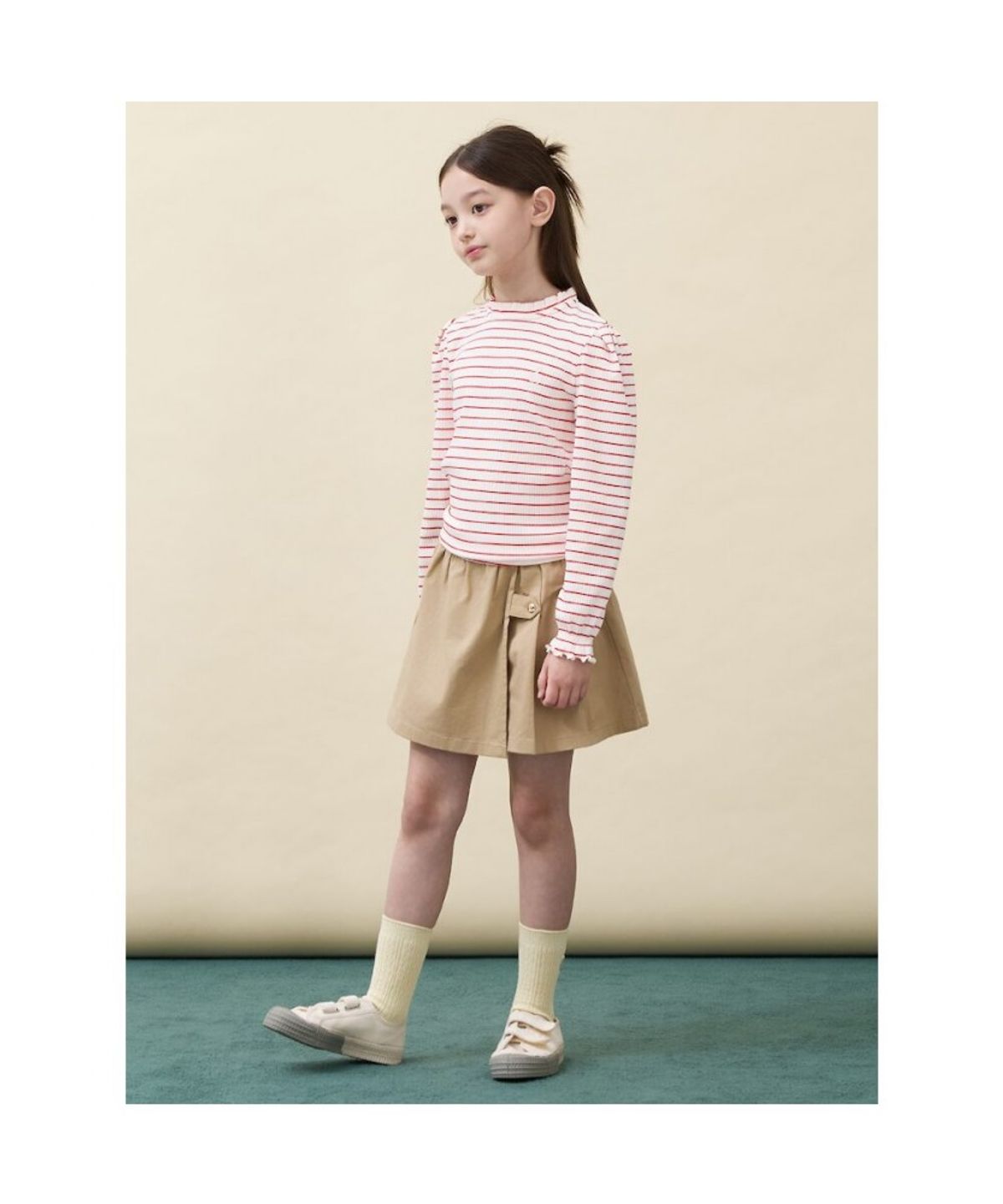빈폴 키즈(BEANPOLE KIDS) [Essential] 골지 스트라이프 티셔츠  레드 (BI6841GE26)