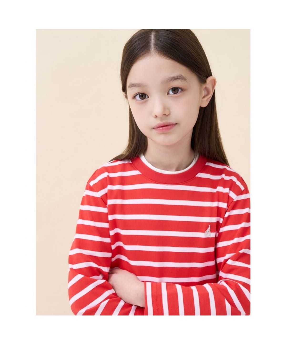 빈폴 키즈(BEANPOLE KIDS) [Essential] 스트라이프 긴소매 티셔츠  레드 (BI6841UE96)