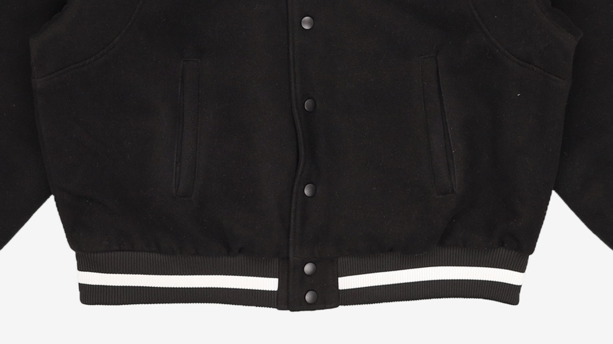 노매뉴얼(NOMANUAL) TAYLOR VARSITY JACKET - BLACK L