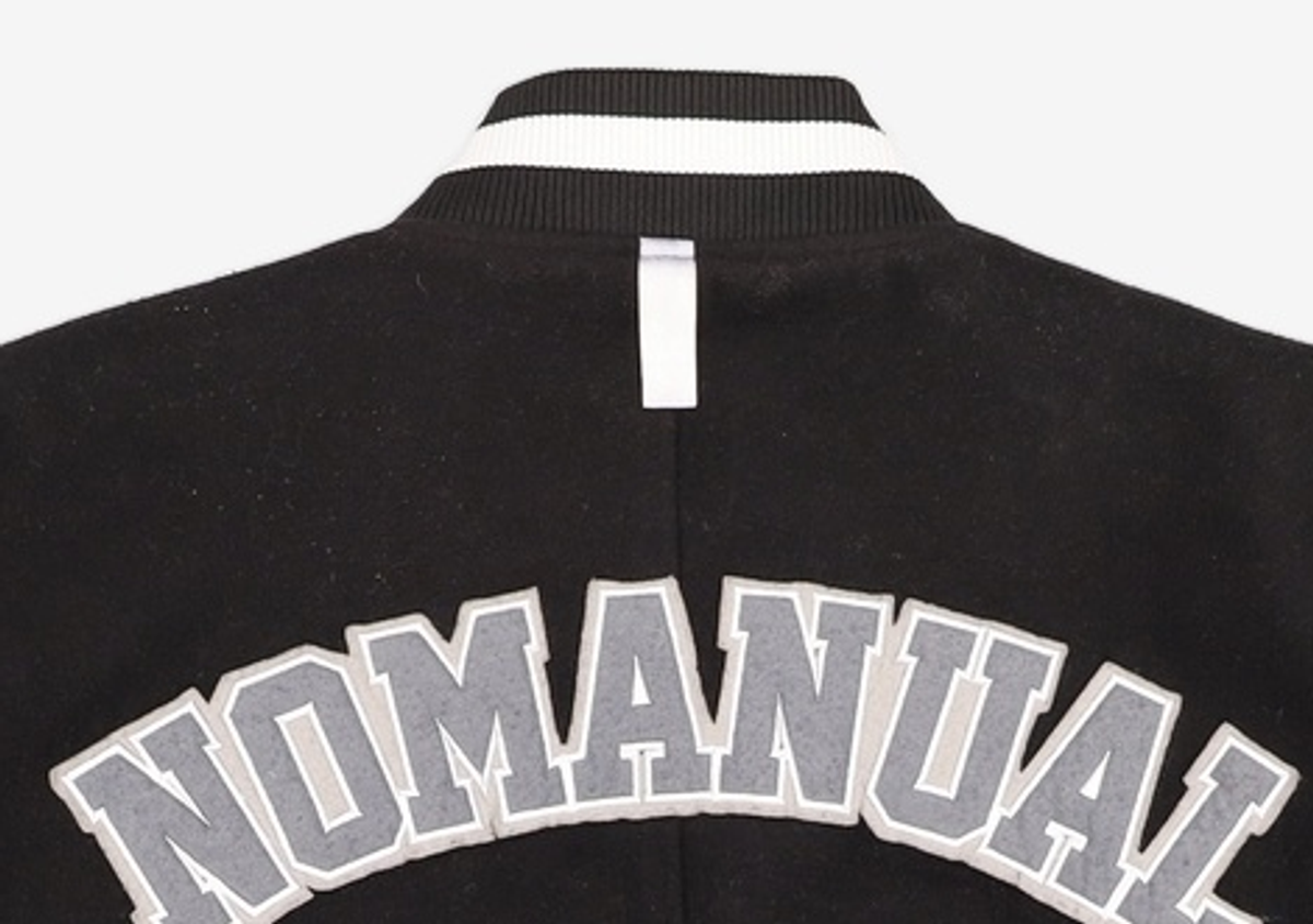 노매뉴얼(NOMANUAL) TAYLOR VARSITY JACKET - BLACK L