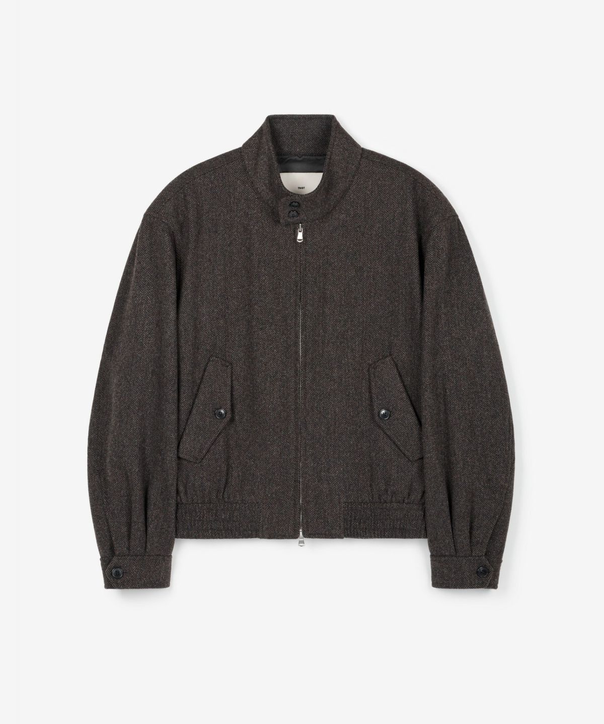 티엔지티(TNGT) Herringbone Harrington Jumper (Brown) TNJU6F105W2