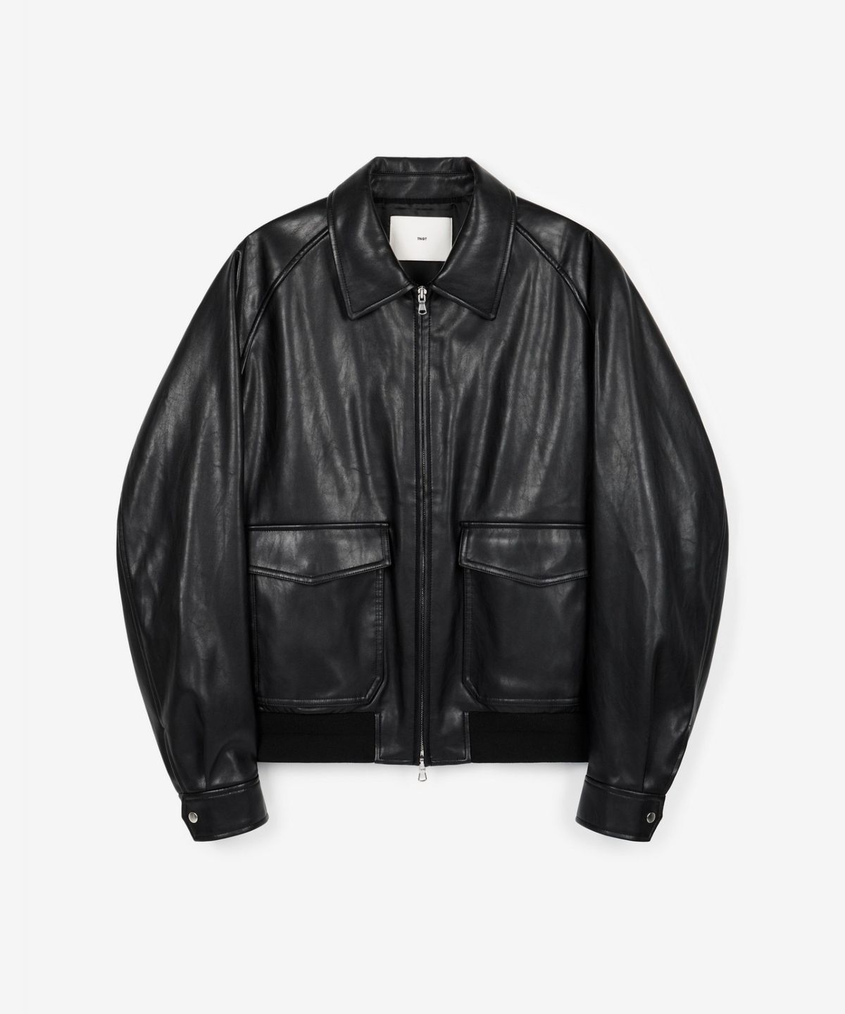 티엔지티(TNGT) Faux Leather A-2 Jumper (Black) TNJU6F106BK