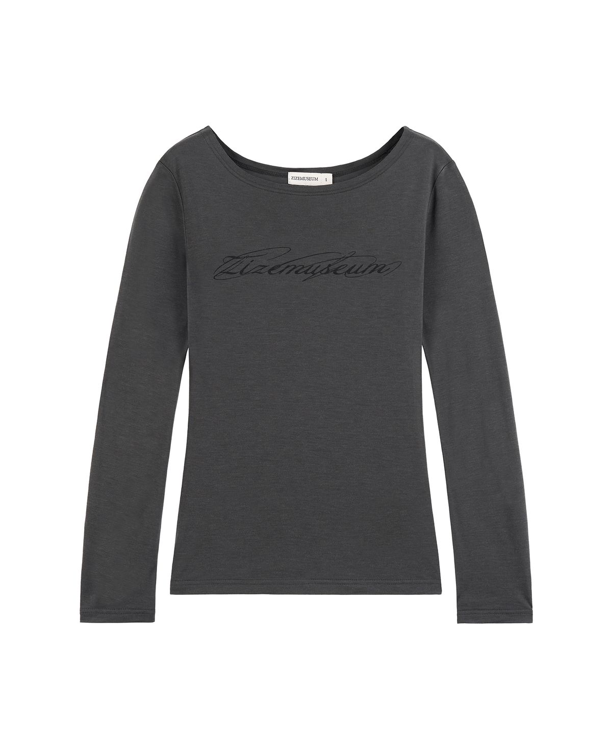 지제뮤지엄(ZIZEMUSEUM) BOATNECK SHEER LONG SLEEVE (CHARCOAL)