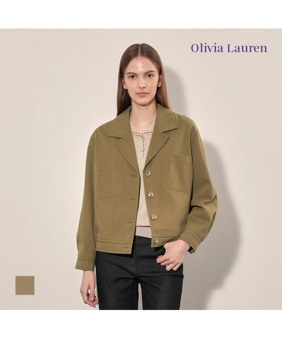 올리비아로렌(OLIVIALAUREN) 스티치 아웃포켓 자켓_VOCFU4F8111