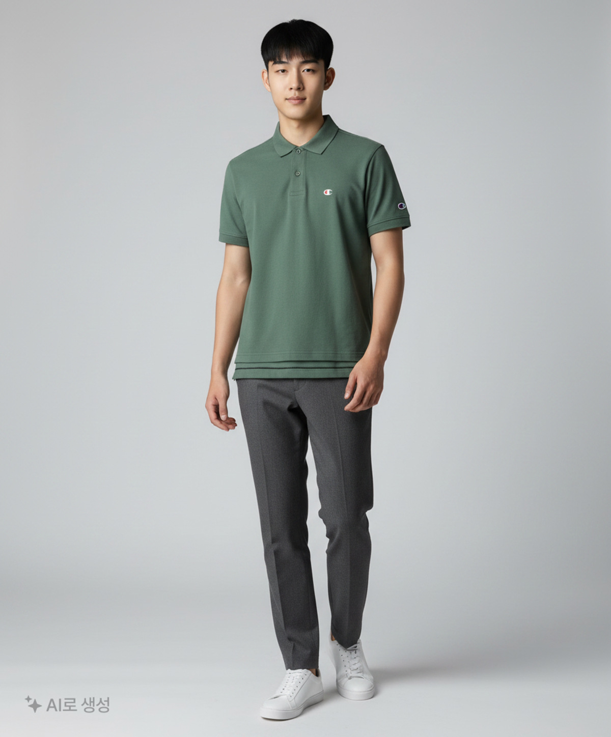 챔피온(CHAMPION) [ASIA] 피케조직 폴로 티셔츠 (DARK GREEN) CKTS3E016E3 M