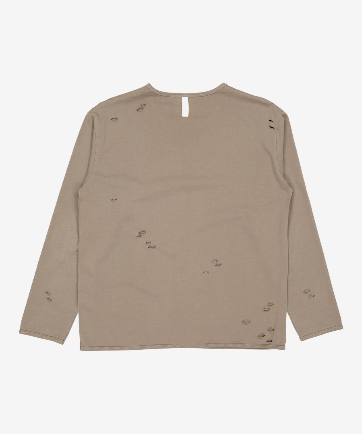 노매뉴얼(NOMANUAL) DAMAGED LONG SLEEVE TEE - WARM GRAY S