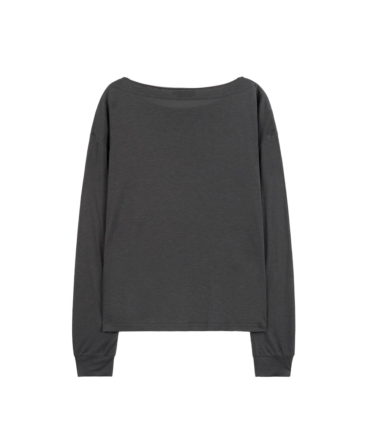 지제뮤지엄(ZIZEMUSEUM) ONE SHOULDER SHEER LONG SLEEVE (CHARCOAL)