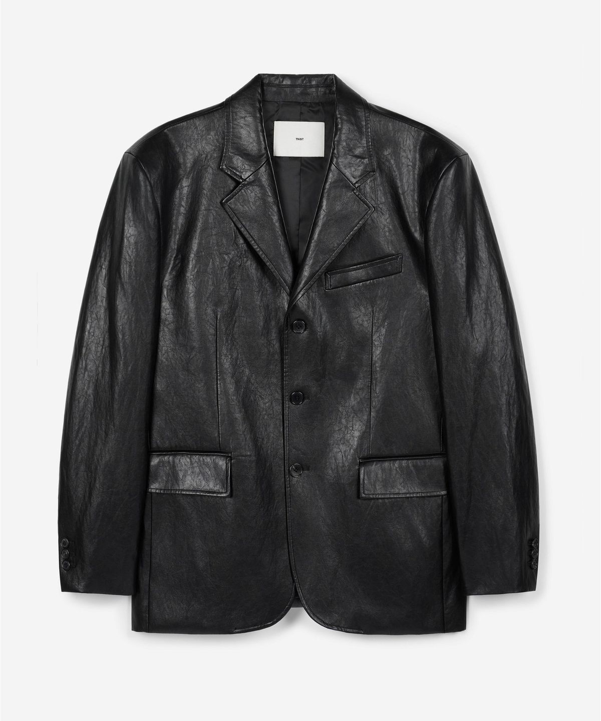 티엔지티 우먼(TNGT WOMAN) W Faux Leather Jacket (Washed Black) TNJA6F105BK