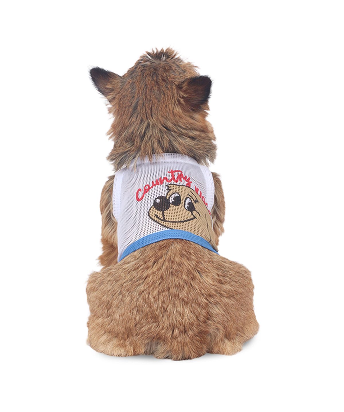 몽슈슈(MONCHOUCHOU) Country dog Mesh Crop Top White