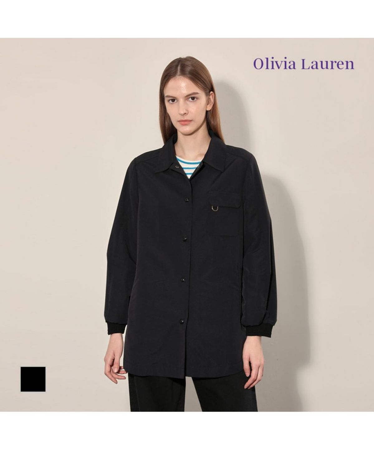 올리비아로렌(OLIVIALAUREN) 배색패치 볼륨소매점퍼_VOCFU4F7411