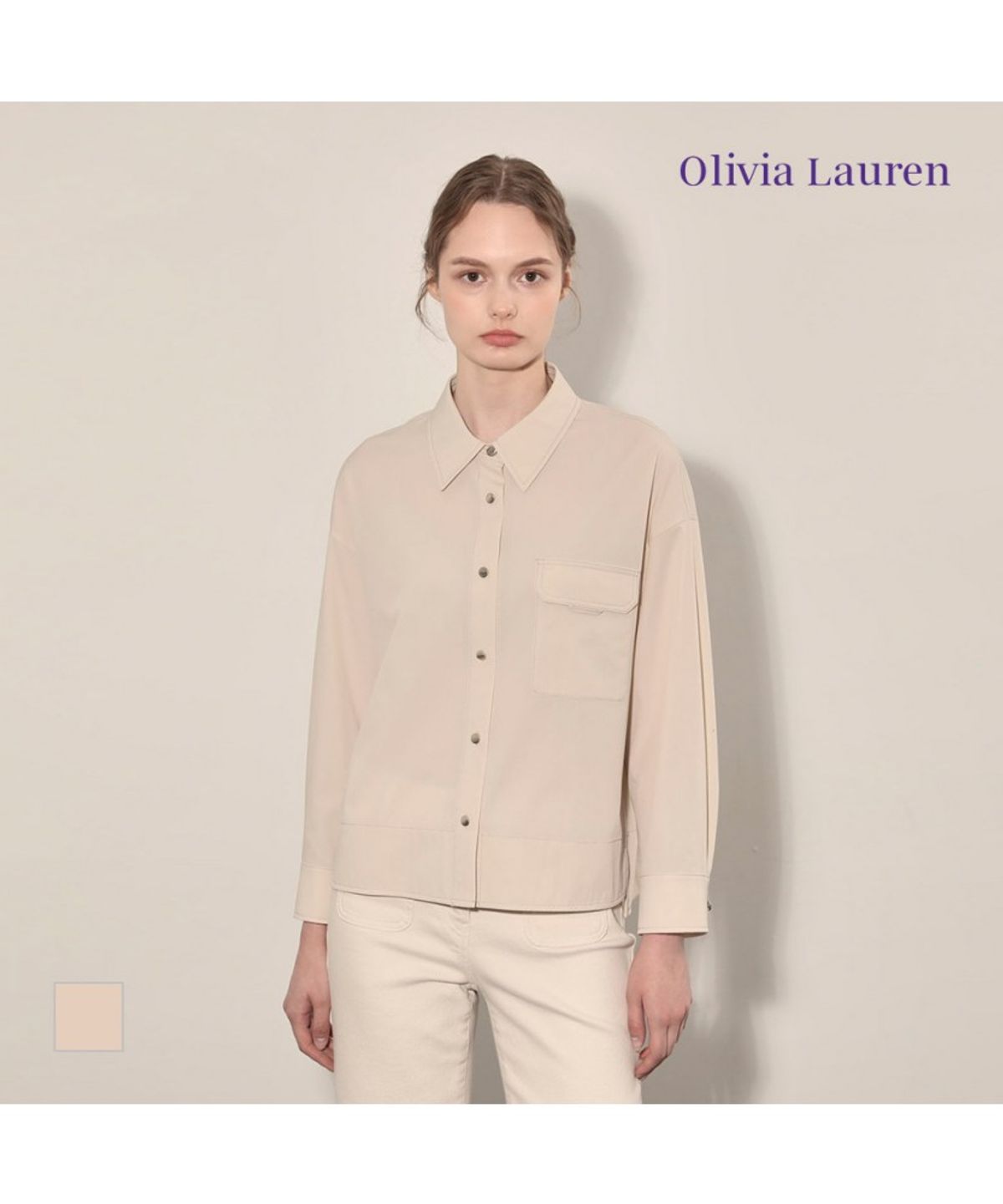 올리비아로렌(OLIVIALAUREN) A라인 아우터형 셔츠_VOCNL4F7321