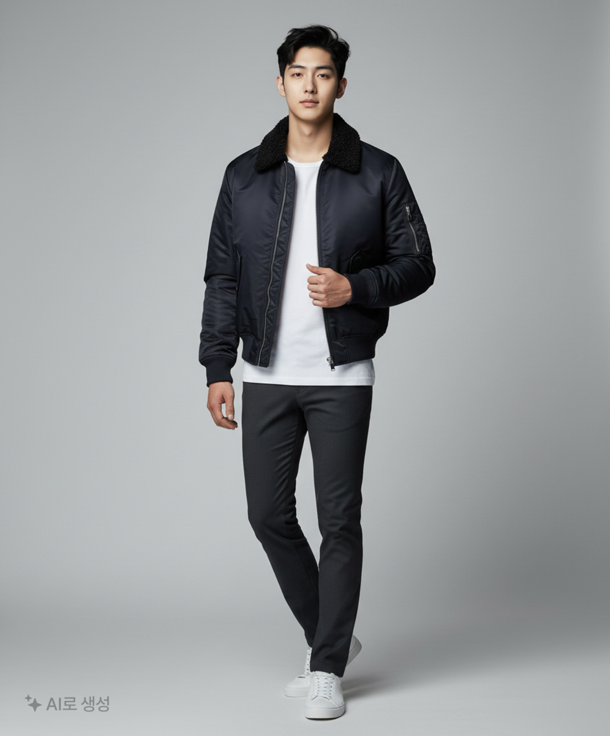 에이치앤엠(H&M) 항공 점퍼/블루종/MA-1 L