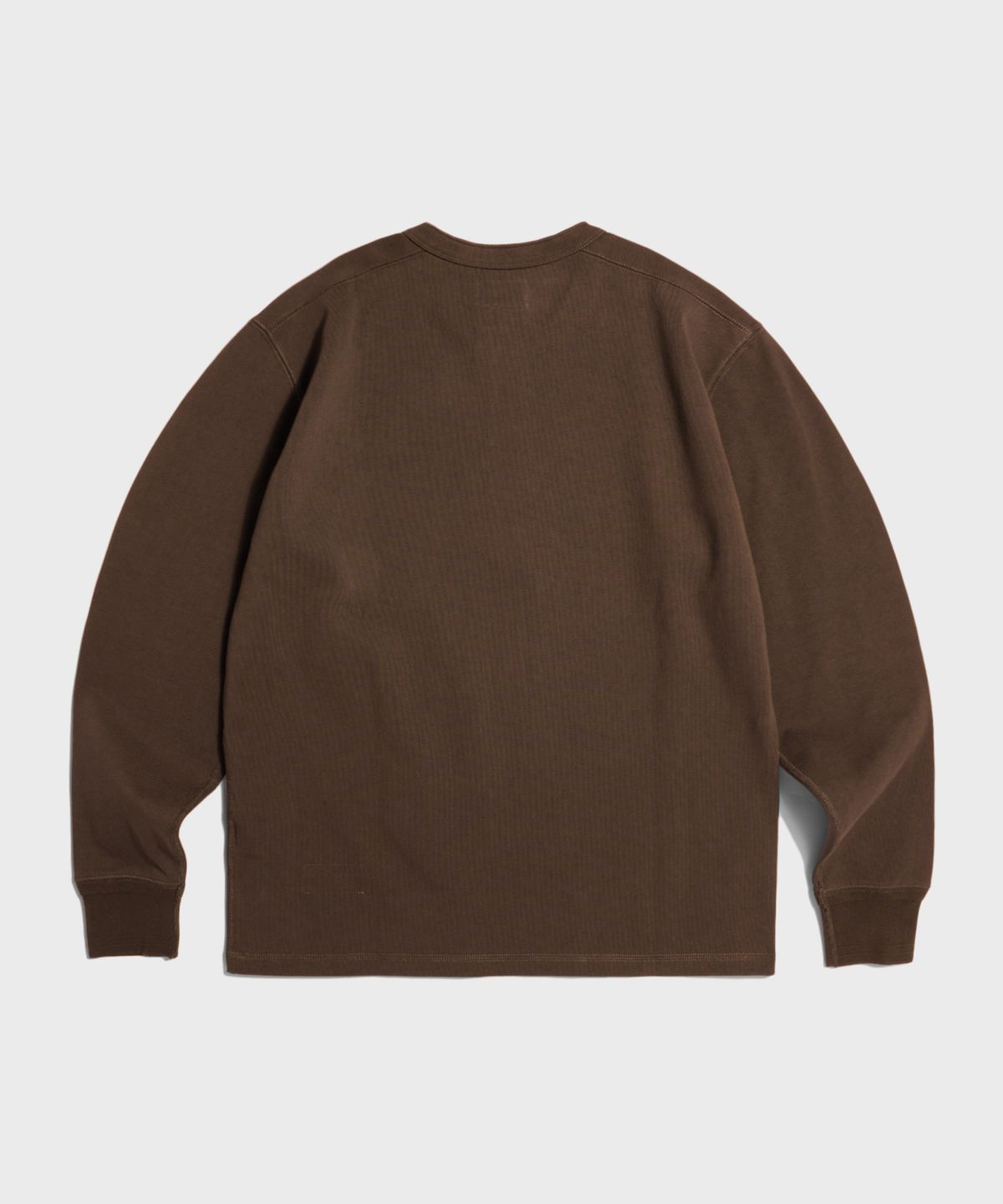 브론슨(BRONSON) Vintage Long Sleeve Henley Shirt Brown