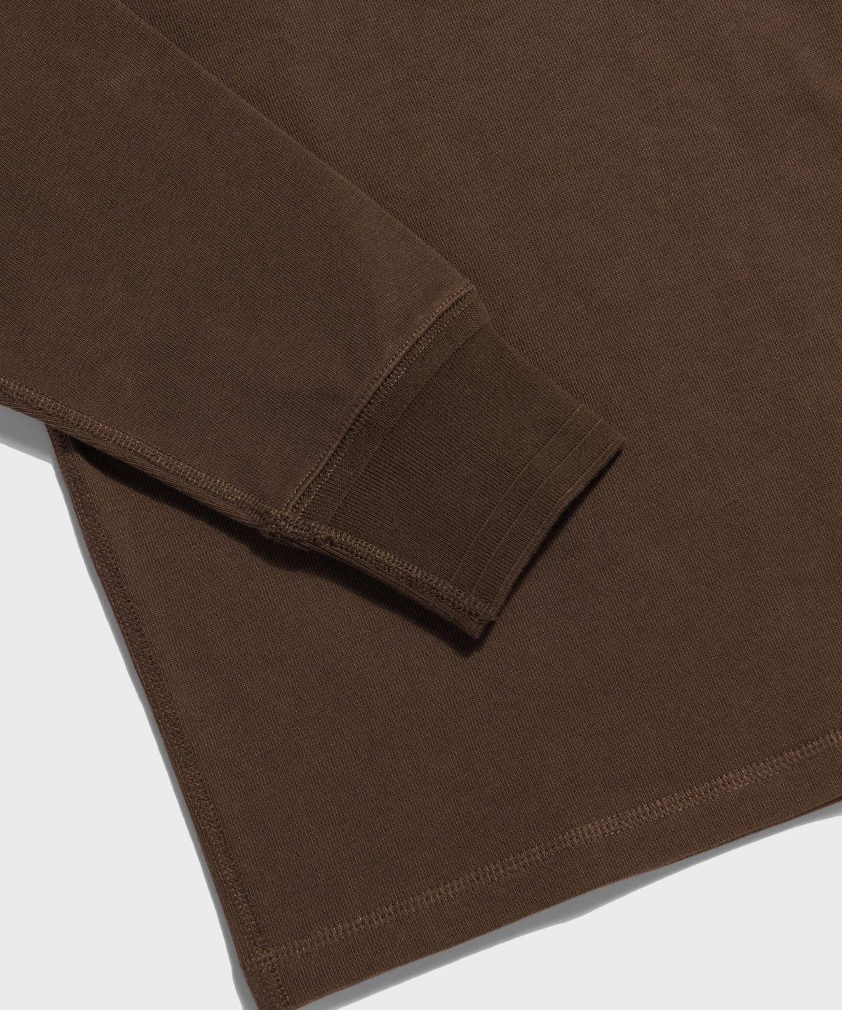 브론슨(BRONSON) Vintage Long Sleeve Henley Shirt Brown