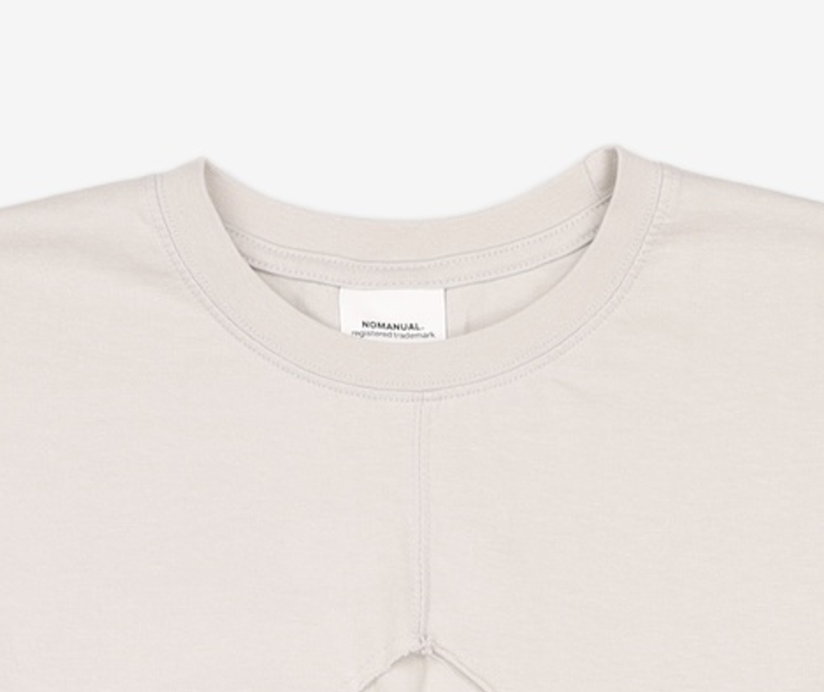 노매뉴얼(NOMANUAL) PERFORATED LONG SLEEVE TEE - SAGE GRAY M