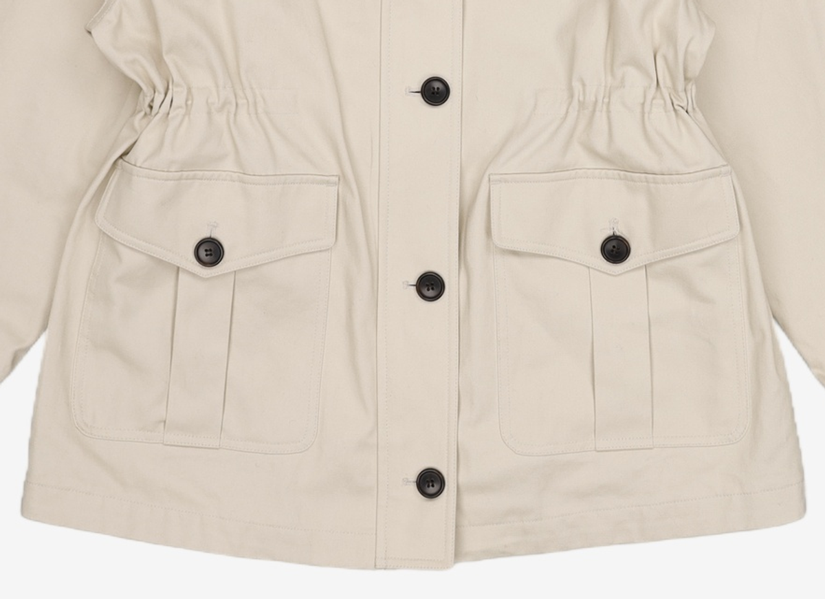 룩캐스트(LOOKAST) 브린 카라 사파리 자켓_에시 베이지 / BRYNN COLLAR SAFARI JACKET_ASH BEIGE ONE