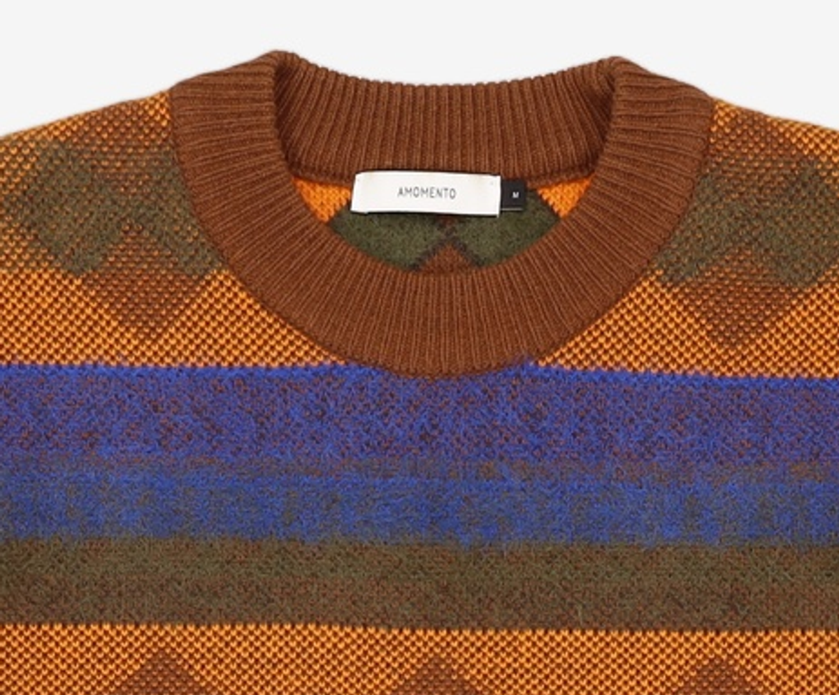 아모멘토(AMOMENTO) JACQUARD KNIT PULLOVER 100