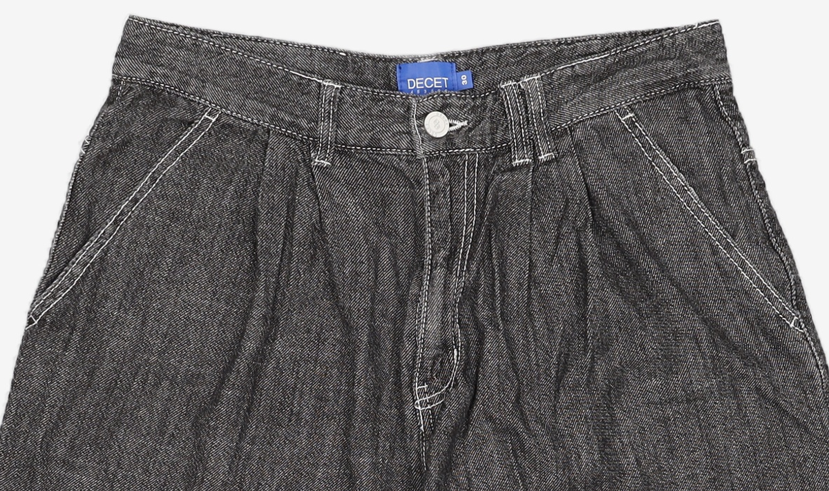 데케트(DECET) [썸머 린넨라이크]Linen Like 2Pleats Shorts DCPT006AshBlack 30