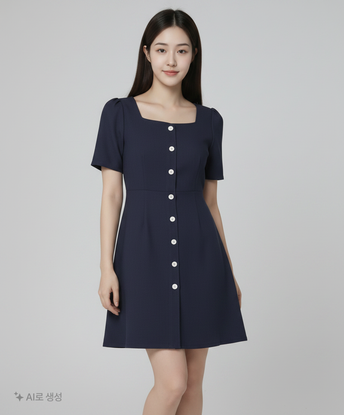 미쏘(MIXXO) 퍼프소매 A라인 미니 원피스_MIWOWD702G S
