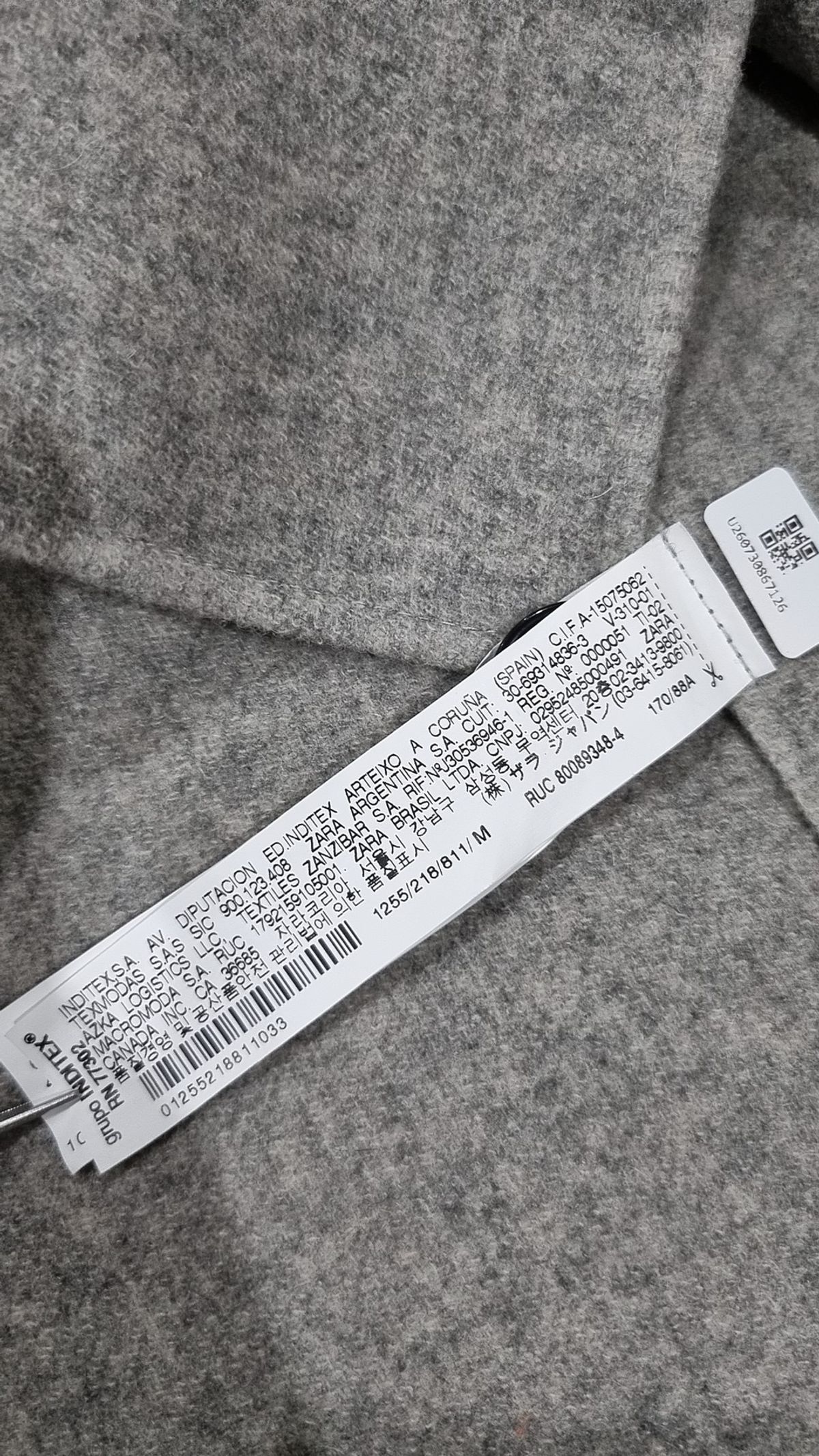 자라 트라플럭 아우터웨어(ZARA trf_Outerwear) 겨울 싱글 코트 M