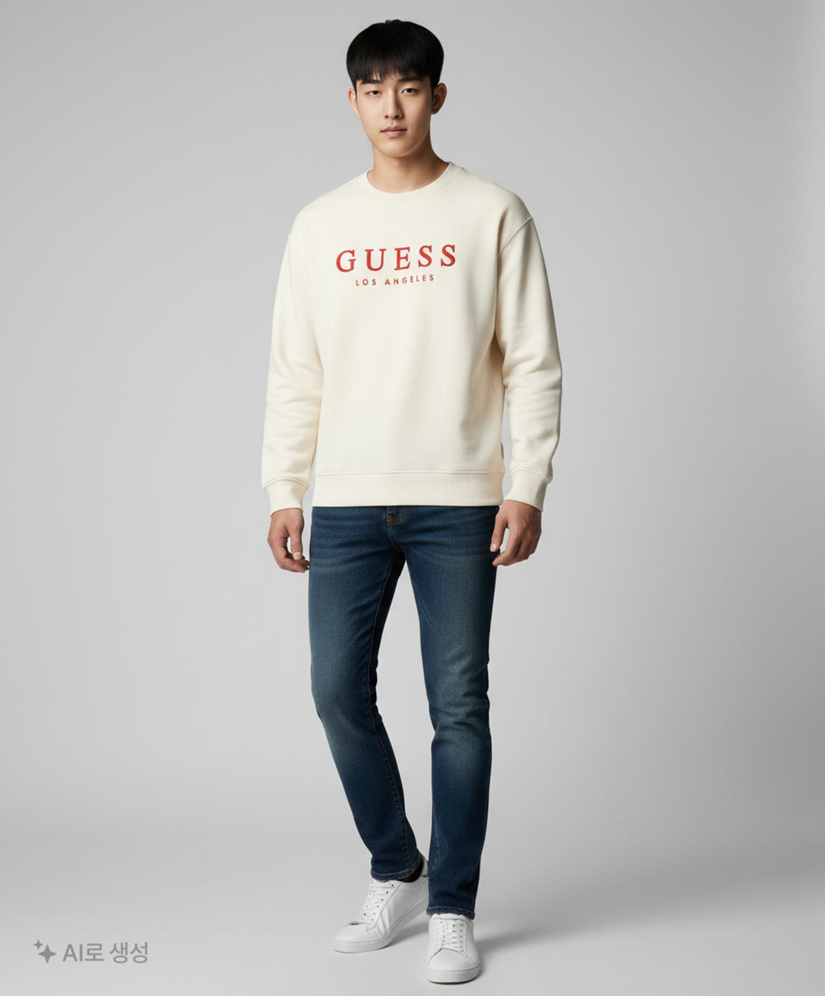 게스(GUESS) 남성 기획 GUESS LOS ANGELES 자수 기모 M2M XXL