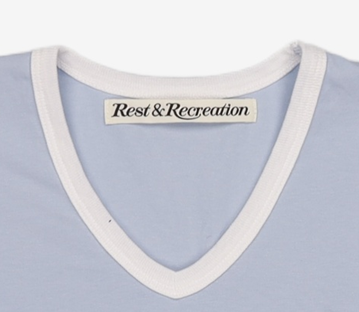 레스트앤레크레이션(REST&RECREATION) V-NECK RINGER T-SHIRT_SKY BLUE ONE SIZE
