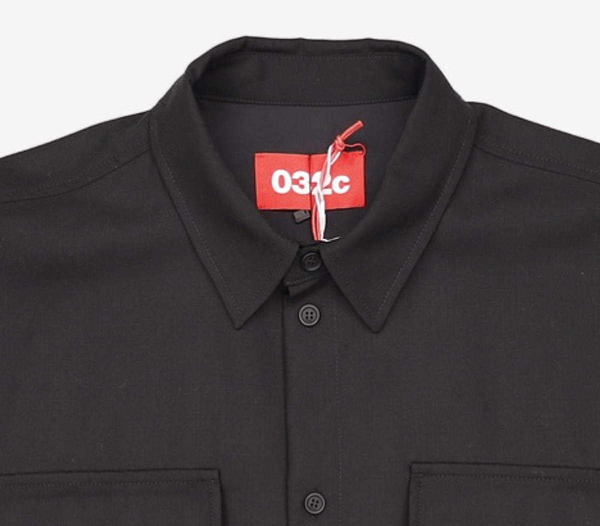 032씨(032C) (U) 테일러드 플랩 포켓 셔츠 블랙 TAILORED FLAP POCKET SHIRT BLACK XL