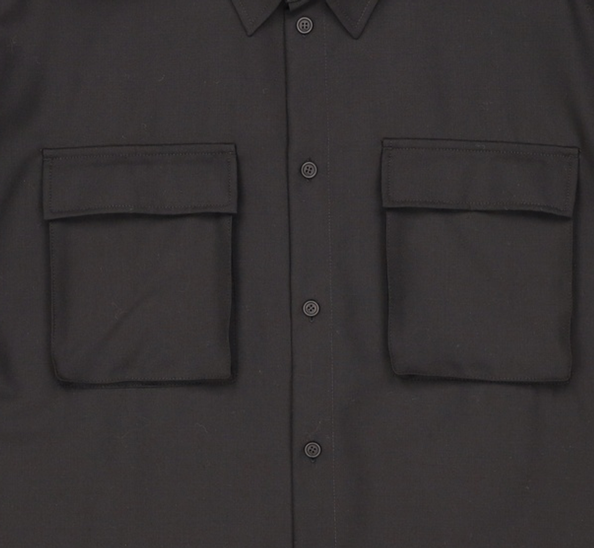 032씨(032C) (U) 테일러드 플랩 포켓 셔츠 블랙 TAILORED FLAP POCKET SHIRT BLACK XL