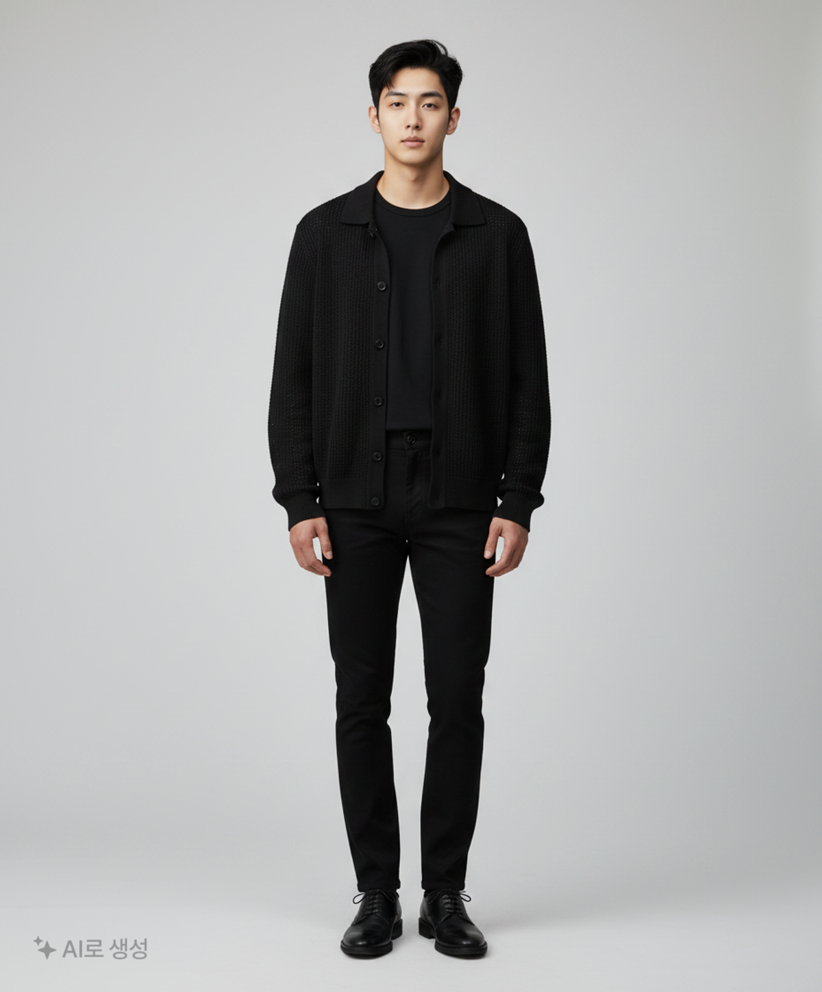 무신사 스탠다드(MUSINSA STANDARD) 크로셰 니트 칼라드 가디건 [블랙] XL