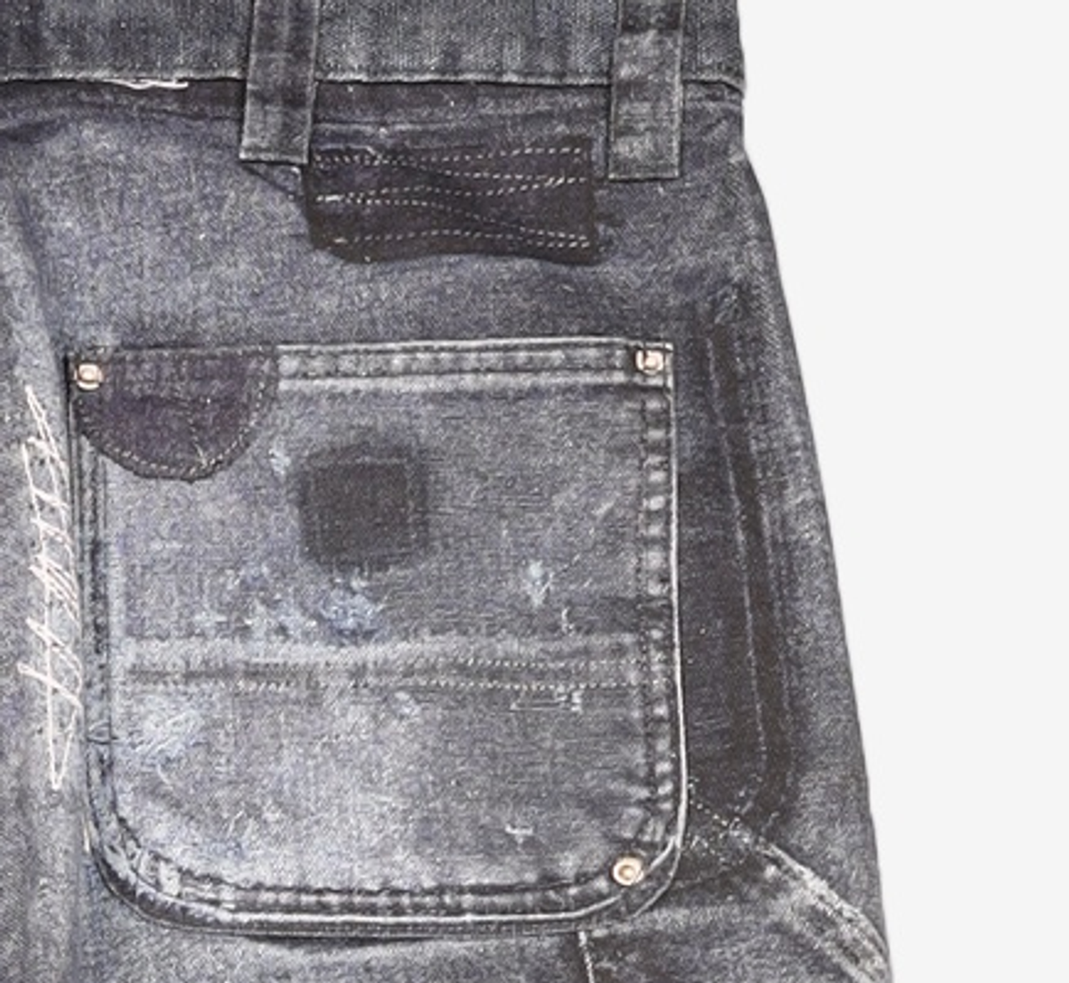 노매뉴얼(NOMANUAL) PRINTED DOUBLE KNEE PANTS - BLACK XL