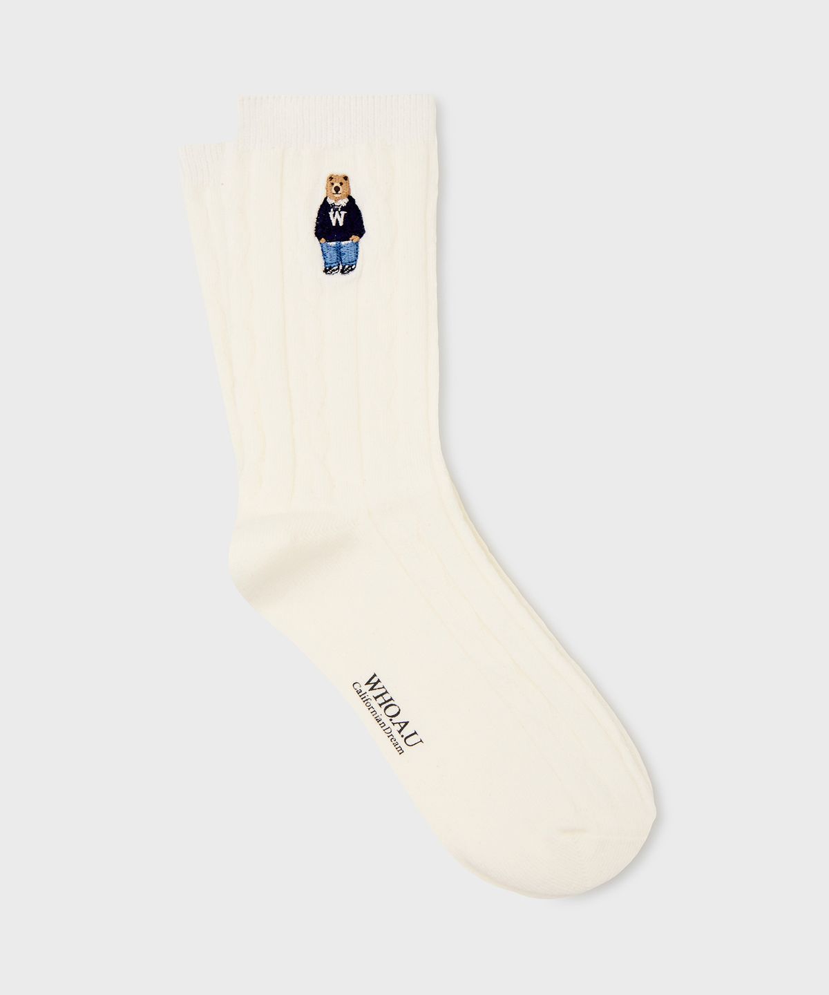 후아유(WHO.A.U) Steve Cable Socks / WHAYG4T31A