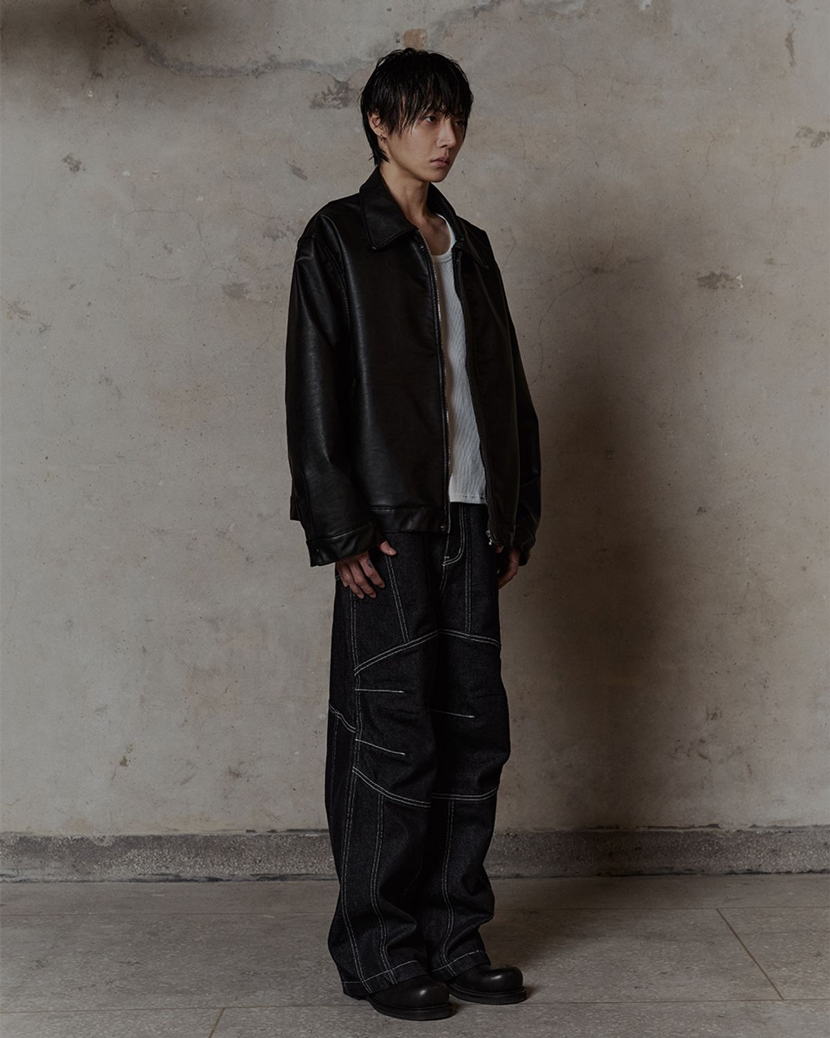 덤(THUMB) Contrast Panel Wide Denim