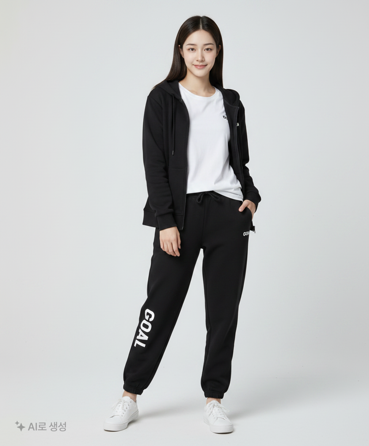 골스튜디오(GOALSTUDIO) FLOCKING KNIT JOGGER PANTS - BLACK XS