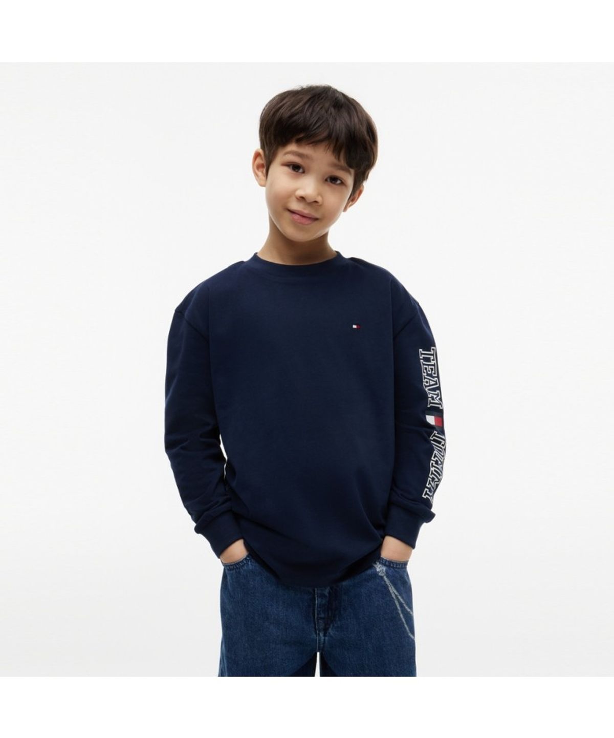 타미힐피거 키즈(TOMMY HILFIGER KIDS) 슬리브 로고 그래픽 티셔츠