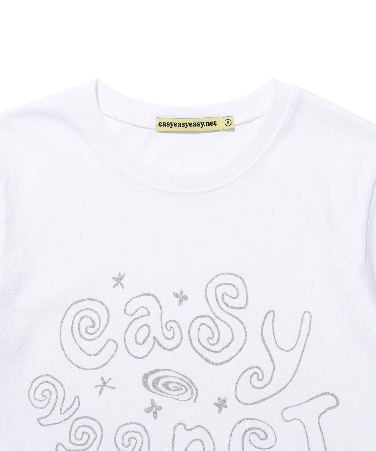 이지이지이지(EASYEASYEASY) Easy 222 Coil Logo Tee White(silver)
