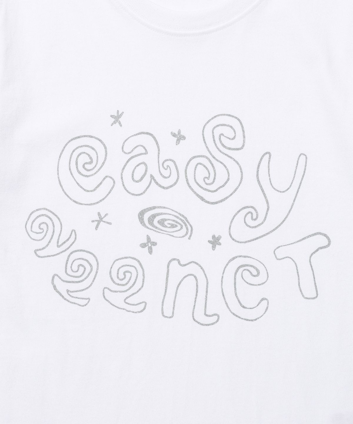 이지이지이지(EASYEASYEASY) Easy 222 Coil Logo Tee White(silver)
