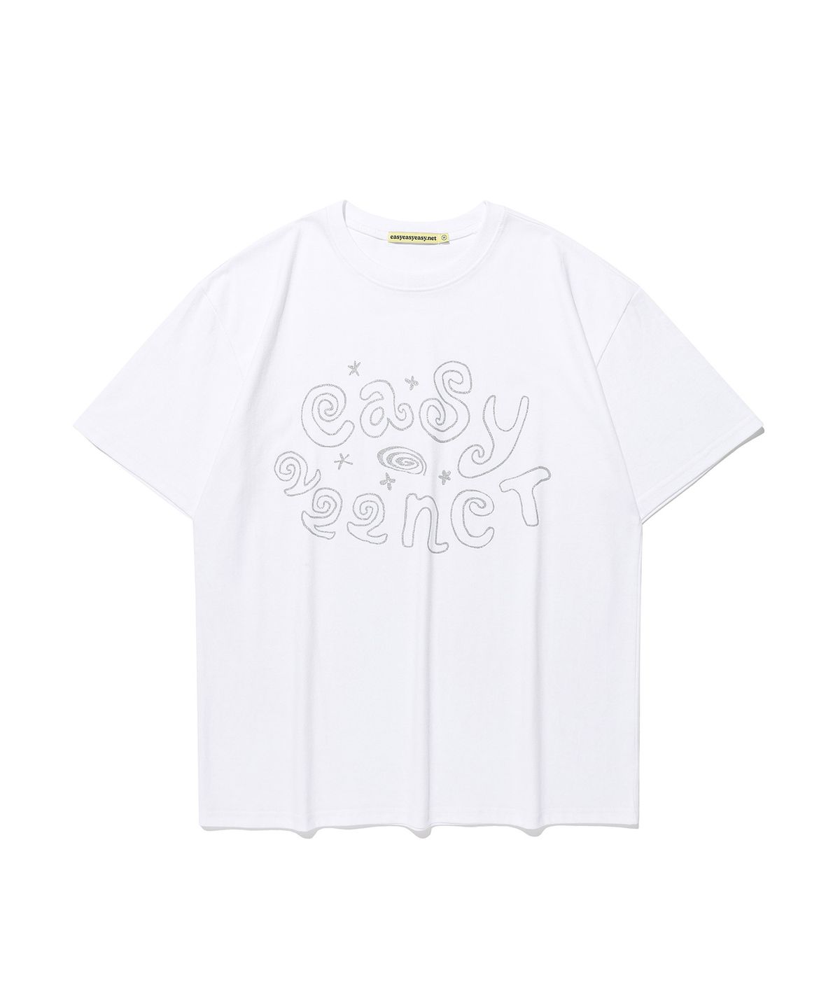 이지이지이지(EASYEASYEASY) Easy 222 Coil Logo Tee White(silver)