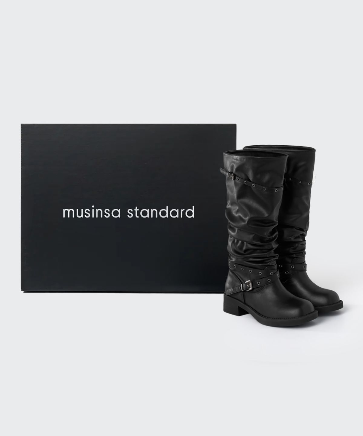 무신사 스탠다드 우먼(MUSINSA STANDARD WOMAN) 우먼즈 스트랩 슬라우치 부츠 [블랙]