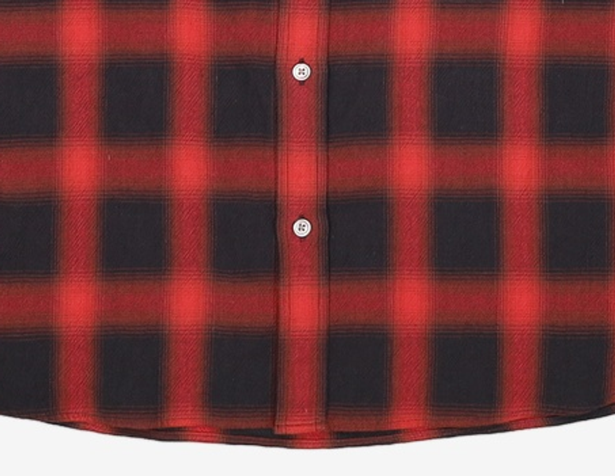 커스텀멜로우(CUSTOMELLOW) Red Oversized Fit Check Shirt CWSAW25125REX L