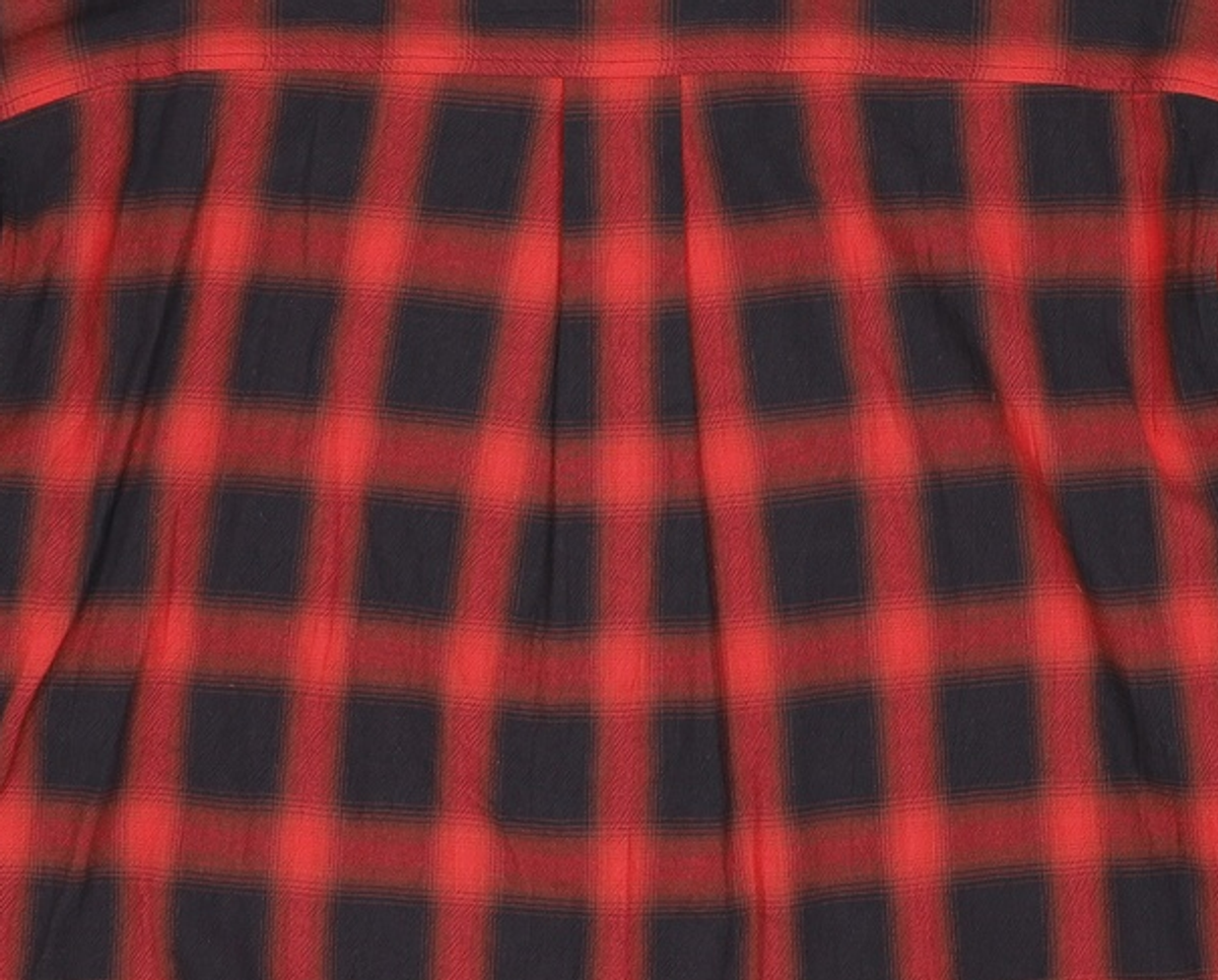 커스텀멜로우(CUSTOMELLOW) Red Oversized Fit Check Shirt CWSAW25125REX L