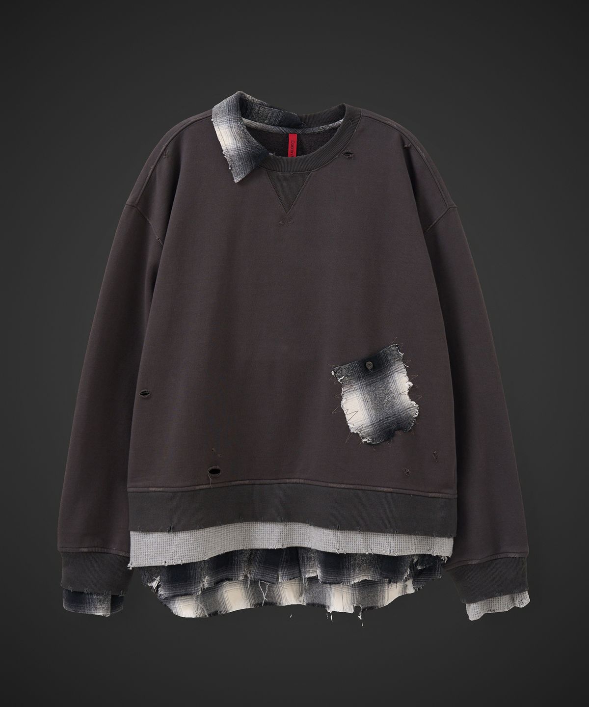 테이크이지(TAKEASY) [DMD] FRAME LD SWEATSHIR - Charcoal