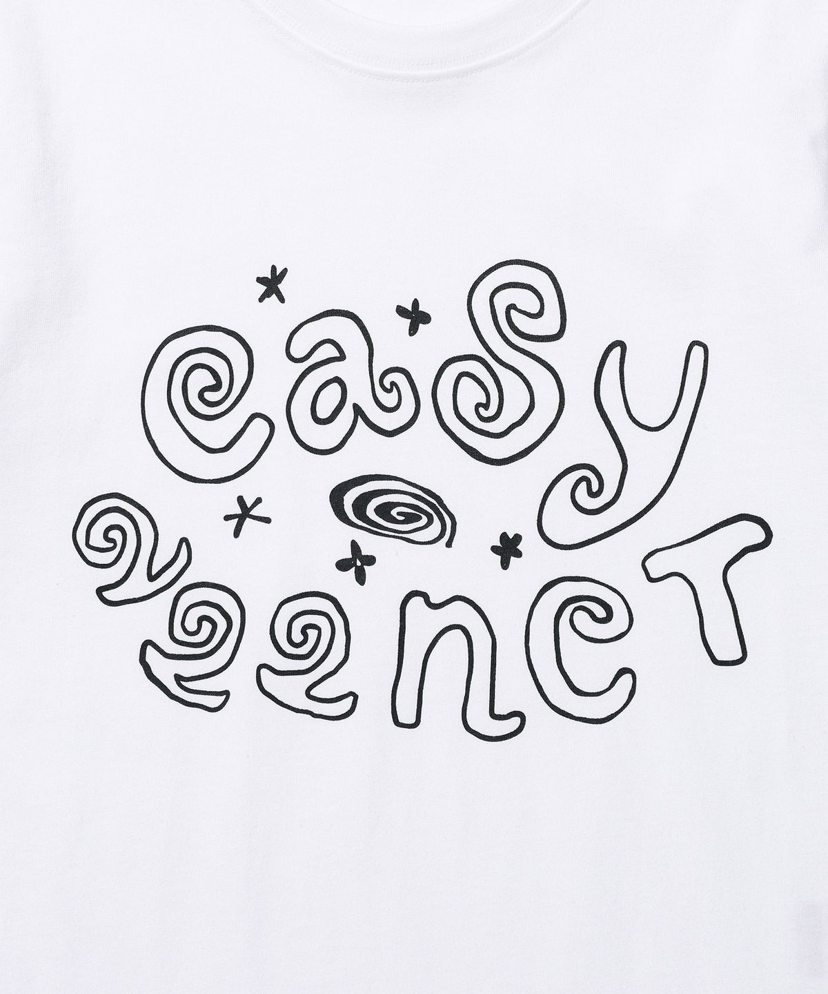 이지이지이지(EASYEASYEASY) Easy 222 Coil Logo Tee White(Black)