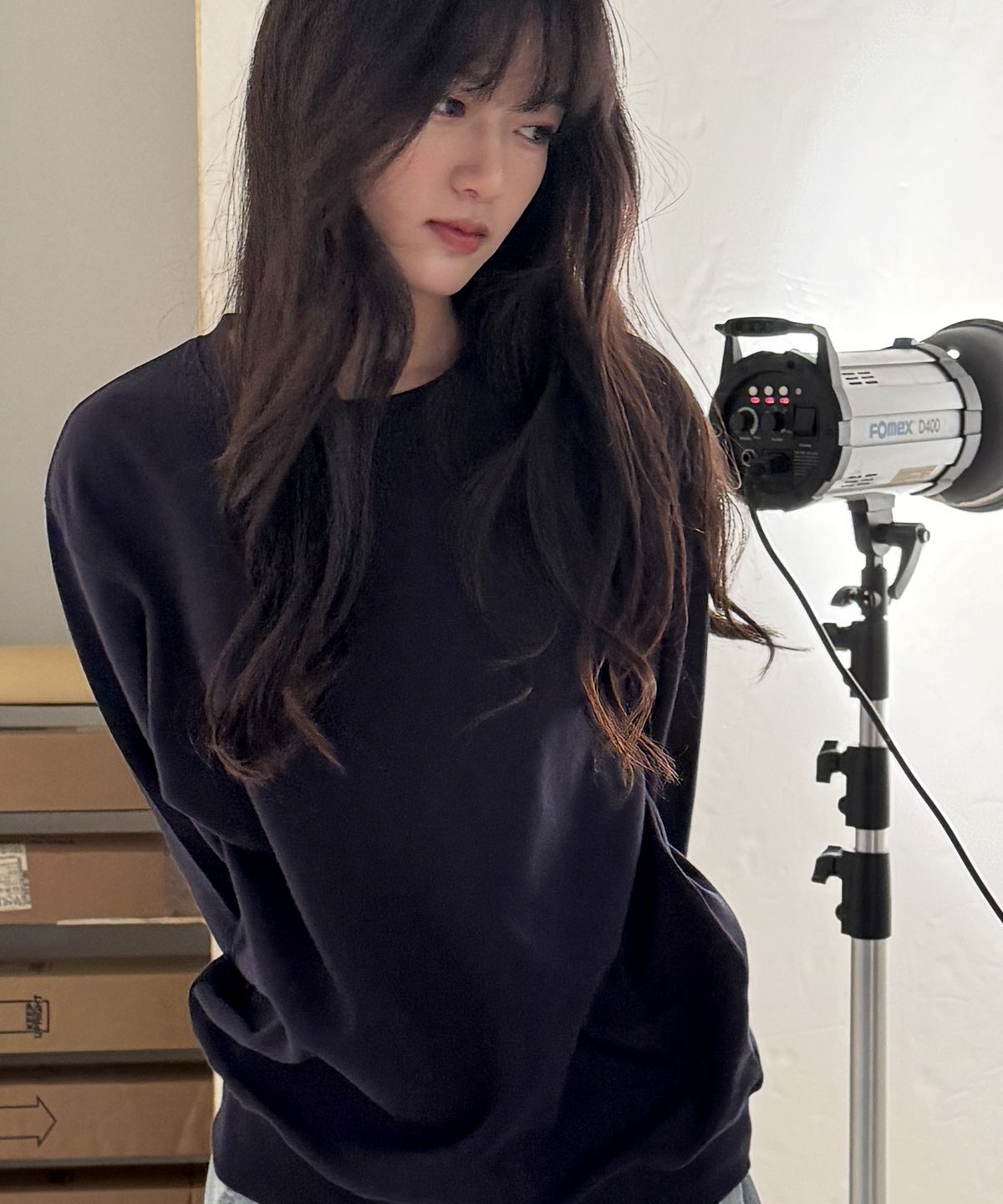 리브레너(REBRENNER) 무드 스탠다드 베이직 스웻셔츠 블랙