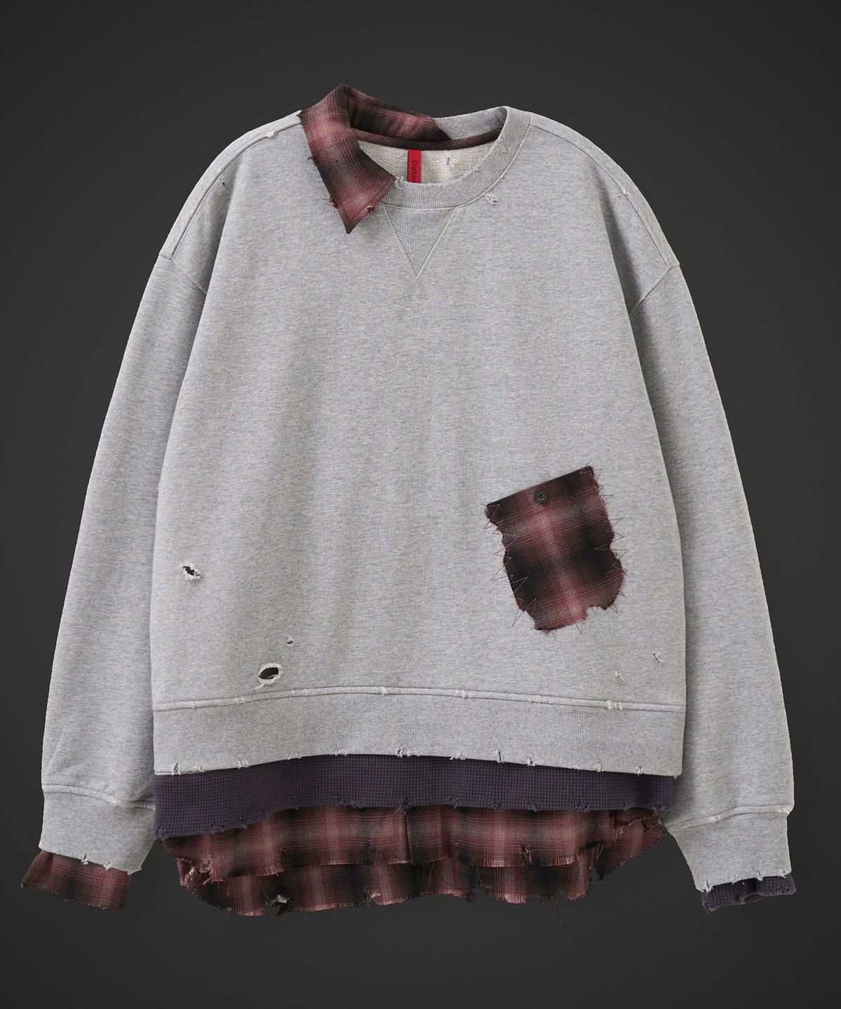 테이크이지(TAKEASY) [DMD] FRAME LD SWEATSHIR - Melange Gray