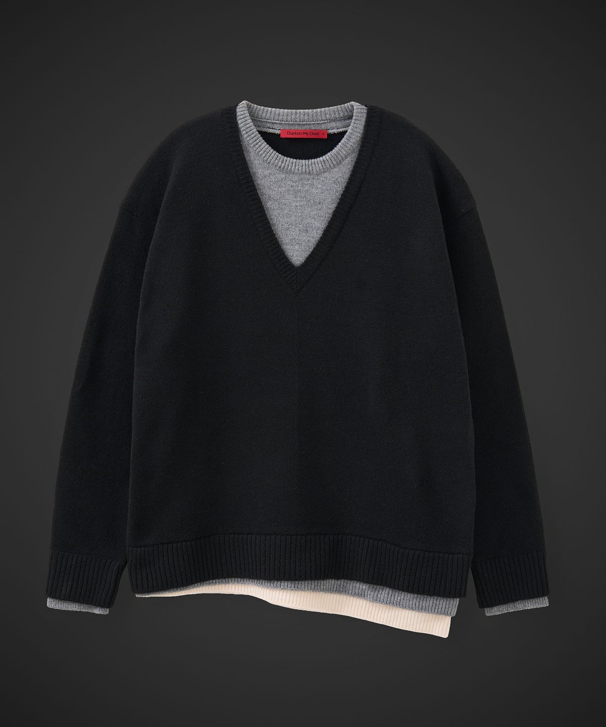 테이크이지(TAKEASY) [DMD] VEIL DV KNIT - Black