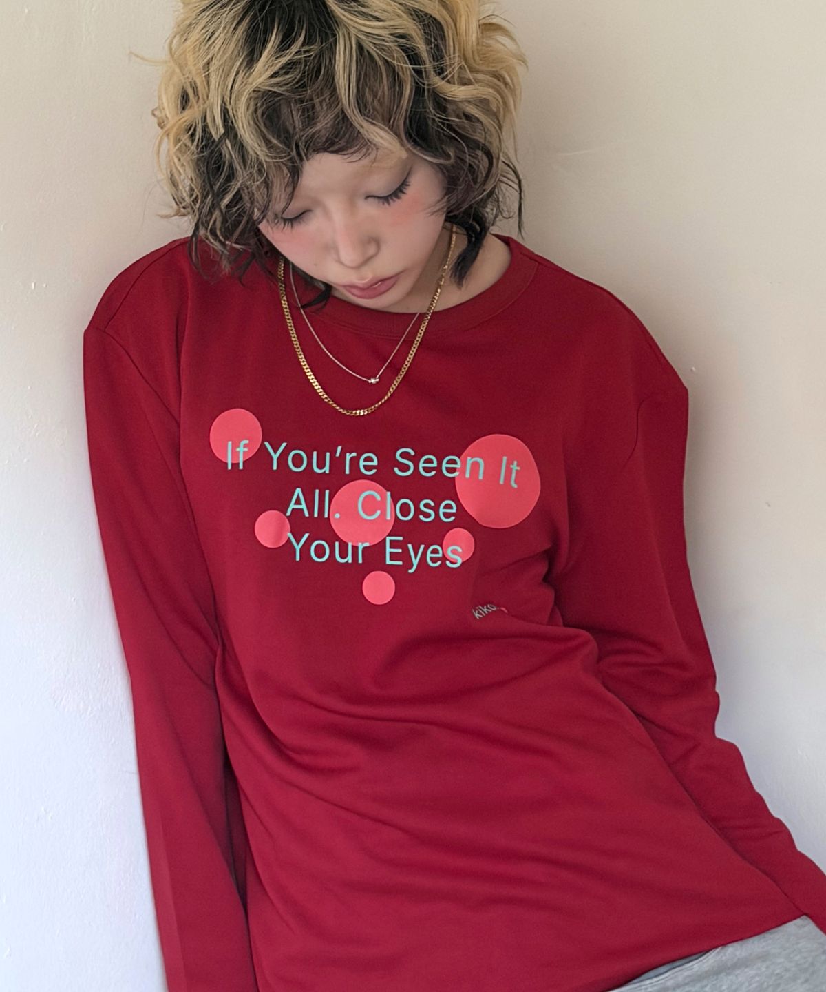 키코지(KIKOZY) Bubble Dot Long Sleeve_Red