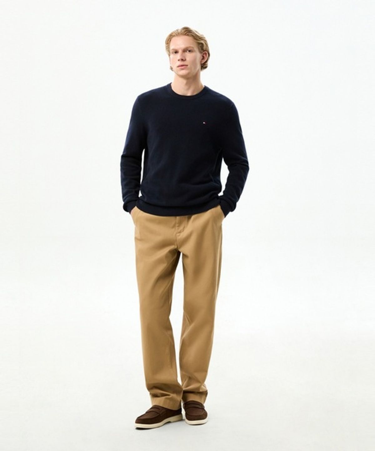 타미힐피거(TOMMY HILFIGER) 에센셜 스트럭처 크루넥 티셔츠 (T12G6KPO040MT1DW5)