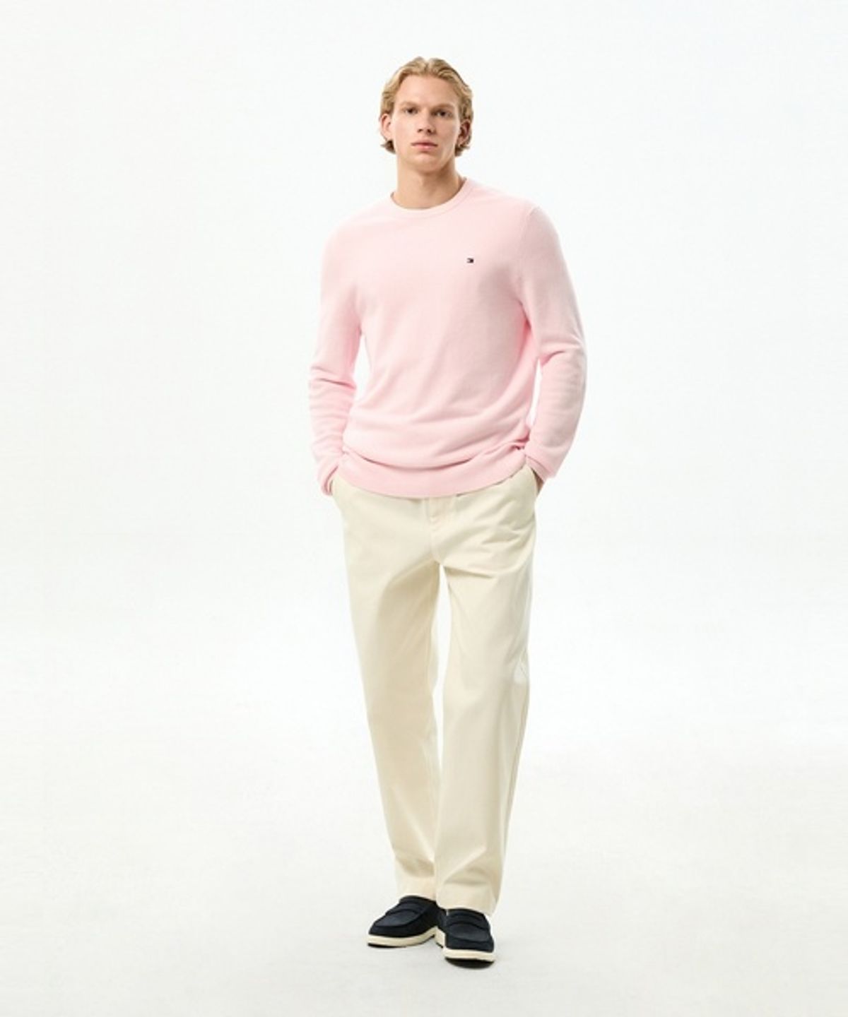 타미힐피거(TOMMY HILFIGER) 에센셜 스트럭처 크루넥 티셔츠 (T12G6KPO040MT1TPB)